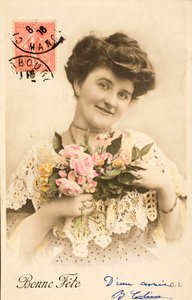 Old postcard, Happy party