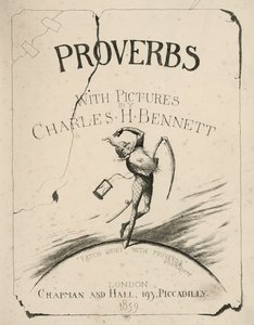 Title-Page Illustration for Proverbs with Pictures by Charles H Bennett (engraving)