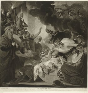 Hercules Strangles the Two Serpents in His Cradle by Charles Howard Hodges