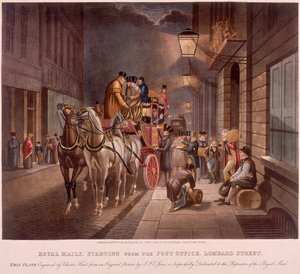 General Post Office, Lombard Street, London, 1827 by Charles Hunt
