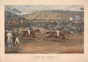 One of a Set of Four: Leamington Grand Steeple Chase ... 1837. Plate 4. Marqs of Waterford on Monarch ... by Charles Hunt