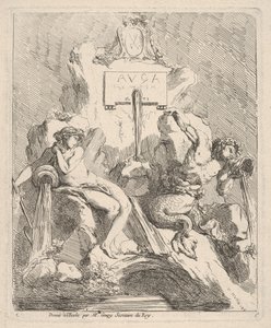 Design for a Fountain with a Seated Nymph at Left and Triton Holding a Shell to His Mouth