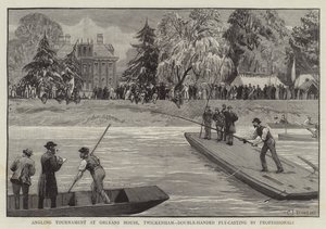 Angling Tournament at Orleans House, Twickenham, Double-Handed Fly-Casting by Professionals by Charles J. Staniland
