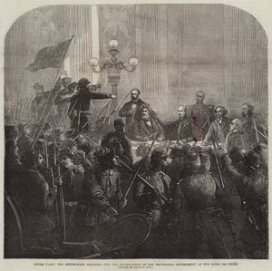 Inside Paris, Red Republicans breaking into the Council-Room of the Provisional Government at the Hotel De Ville by Charles J. Staniland