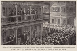 Zanzibar before the Bombardment, the Late Hamid Bin Thwain blessing the People by Charles J. Staniland