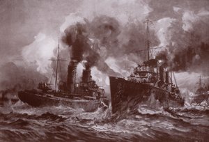 A fight with a destroyer by Charles John de (after) Lacy