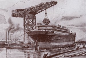 Lifting in the Boilers (litho) by Charles John de (after) Lacy
