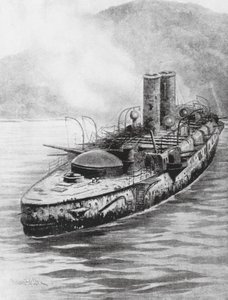 The Spanish Armoured Cruiser Oquendo after the Naval Engagement 1898