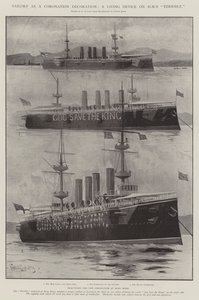 Sailors as a Coronation Decoration, a Living Device on HMS Terrible by Charles John de Lacy