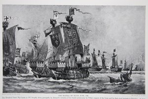 The Battle of Sluys, 24th June 1340, illustration from 