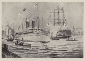 The Visit of the German Emperor, Arrival of the Hohenzollern in Portsmouth Harbour, Nelson
