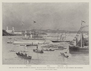 The Visit of the German Emperor to Palestine, the Royal Yacht Hohenzollern with Escort of Ships entering the Bosphorus by Charles John de Lacy