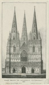 Lichfield Cathedral - West Front by Charles Joseph Hullmandel