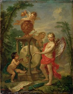 Cupid Sharpening his Arrow by Charles Joseph Natoire