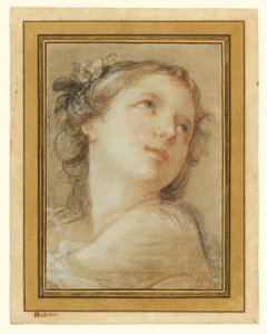 Head of a Bacchante by Charles Joseph Natoire