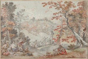 Italian Fall Landscape with Monte Porzio and an Offering to Pan, 1763