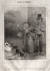 Scenes of Manners: Bellotte! My Little Bellote! Will You Leave That Ugly Fish! by Charles Joseph Traviès de Villers
