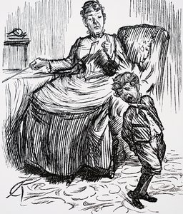 A mother punishing her naughty boy by Charles Keene