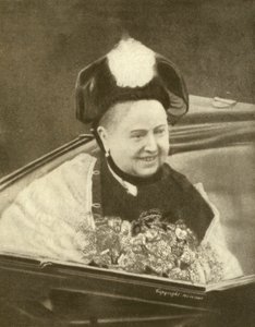 Queen Victoria smiling, having just accepted a bouquet of flowers, Isle of Wight