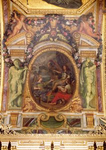 Financial Order Regained in 1662, Ceiling Painting from the Galerie des Glaces by Charles Le Brun