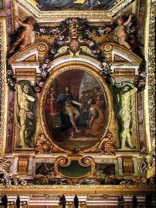 Patronage of the Arts in 1663, Ceiling Painting from the Galerie des Glaces