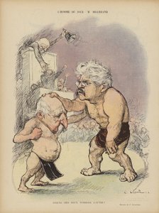 Caricature of French Politicians Emile Combes and Alexandre Millerand