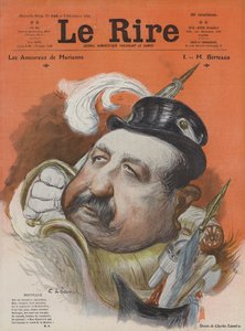 Henri Maurice Berteaux, French Minister of Defence. Illustration for Le Rire