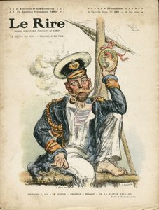 Illustration by Charles Leandre for the Cover of Le Rire, 28/05/10 - England Great Britain, Folly, Maritime Marine Seaside, Smoking, Tobacco - George V by Charles Leandre