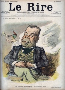 The famous trumpet of Poppy Aine - Portrait of Constant Poppy called the Aine Poppy - caricature by Charles Leandre in The Laughter by Charles Leandre