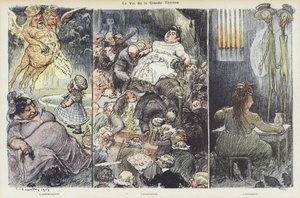 The life of the fraudster Therese Humbert. Illustration for Le Rire