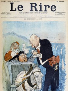 Victoria and Félix Faure in Nice - by Léandre, in “Le Rire” from 23/04/1898 by Charles Leandre