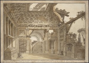 Design for the paintings in the cell of Father Lesueur in the Monastery of Santissima Trinita dei Monti in Rome by Charles Louis Clerisseau