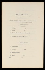Arithmetic, Oxford University Press, c.1870 by Charles Lutwidge Dodgson