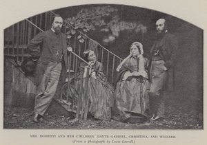 Mrs Rossetti and her Children Dante Gabriel, Christina, and William by Charles Lutwidge Dodgson