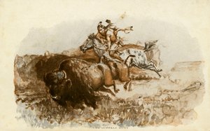 The Buffalo Hunt by C. M. Russell by Charles Marion Russell