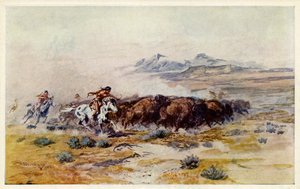 The Buffalo Hunt by C. M. Russell by Charles Marion Russell