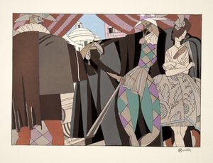 Comedie Italienne, from Sports & Divertissements, pub. 1914 by Charles Martin