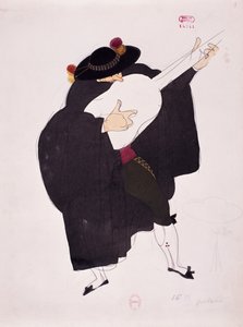Costume for character of guitarist from The Barber of Seville by Gioacchino Rossini, sketch by Charles Martin by Charles Martin