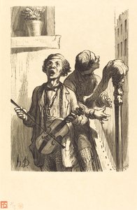 Street Singers by Charles Maurand after Honoré Daumier