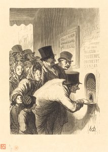 A Theater Ticket Office by Charles Maurand after Honoré Daumier