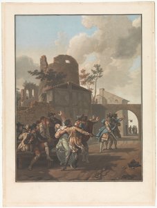 Four Scenes of Village Life: The Quarrel (series title: Four Genre Scenes of Village Life) by Charles Melchior Descourtis