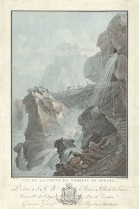View of the Gelten Waterfall (Vues remarquables des montagnes de la Suisse)