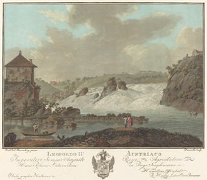 Falls of Schaffhausen by Charles Melchior Descourtis after Friedrich Rosenberg after Johann Heinrich Troll