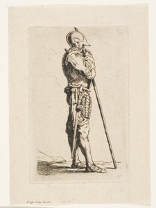 A Soldier Standing, in Profile by Charles Meryon