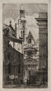 Etchings of Paris: Church of St. Stephen of the Mount by Charles Meryon