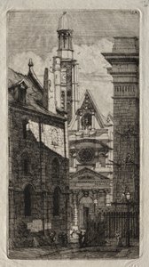Etchings of Paris: Church of St. Stephen of the Mount, 1852 by Charles Meryon