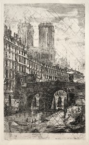 Etchings of Paris: The Little Bridge, 1850