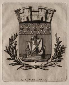 Etchings of Paris: The Symbolical Arms of the City of Paris, 1854