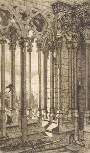 Gallery, Notre-Dame Cathedral, Paris by Charles Meryon