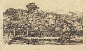 Native Barns and Huts at Akaroa, Banks